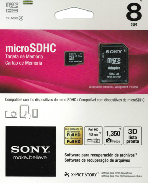Cartão de Memória Sony 8 Gb